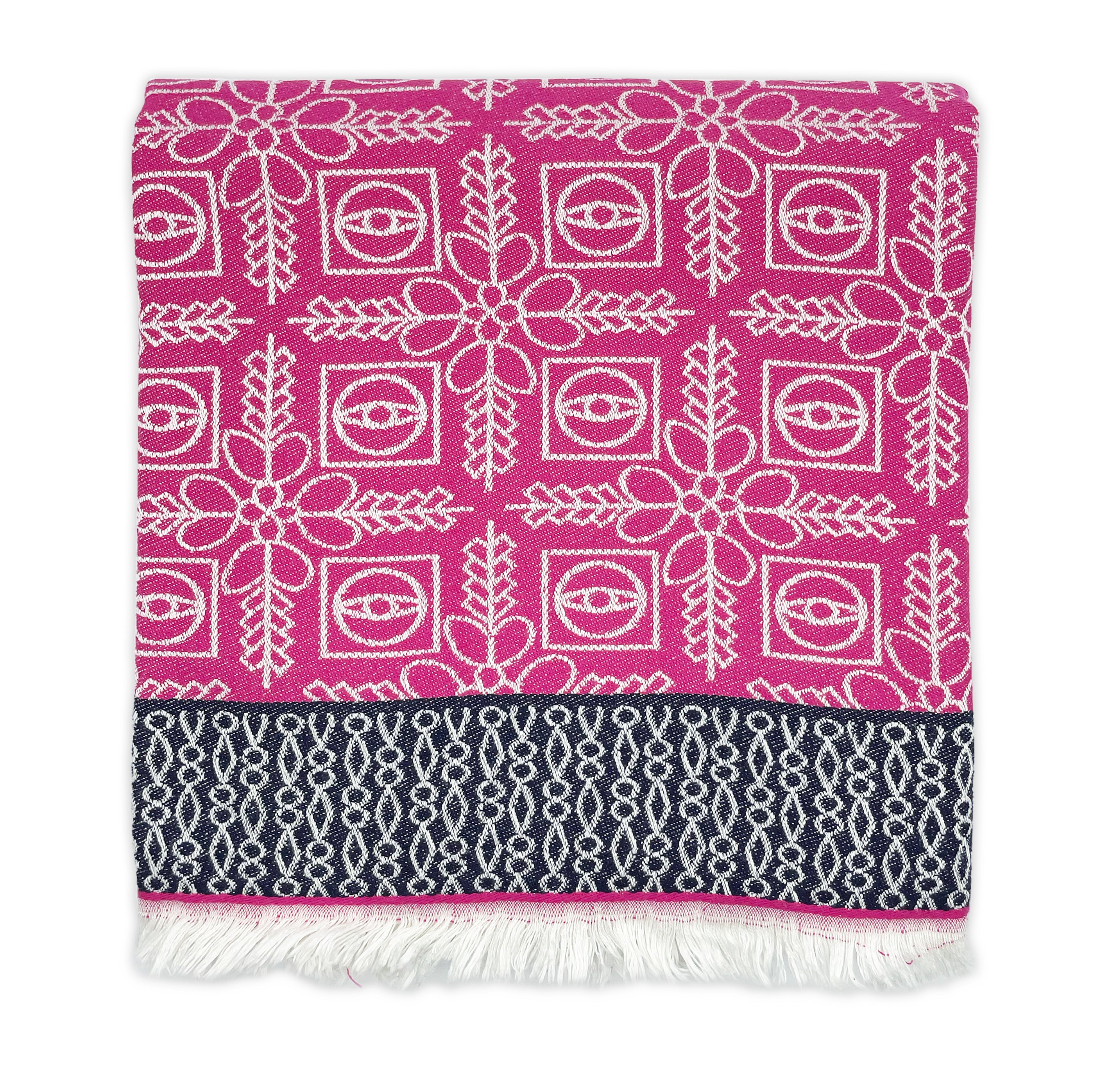 Pink 'The Eye' Bamboo Throw