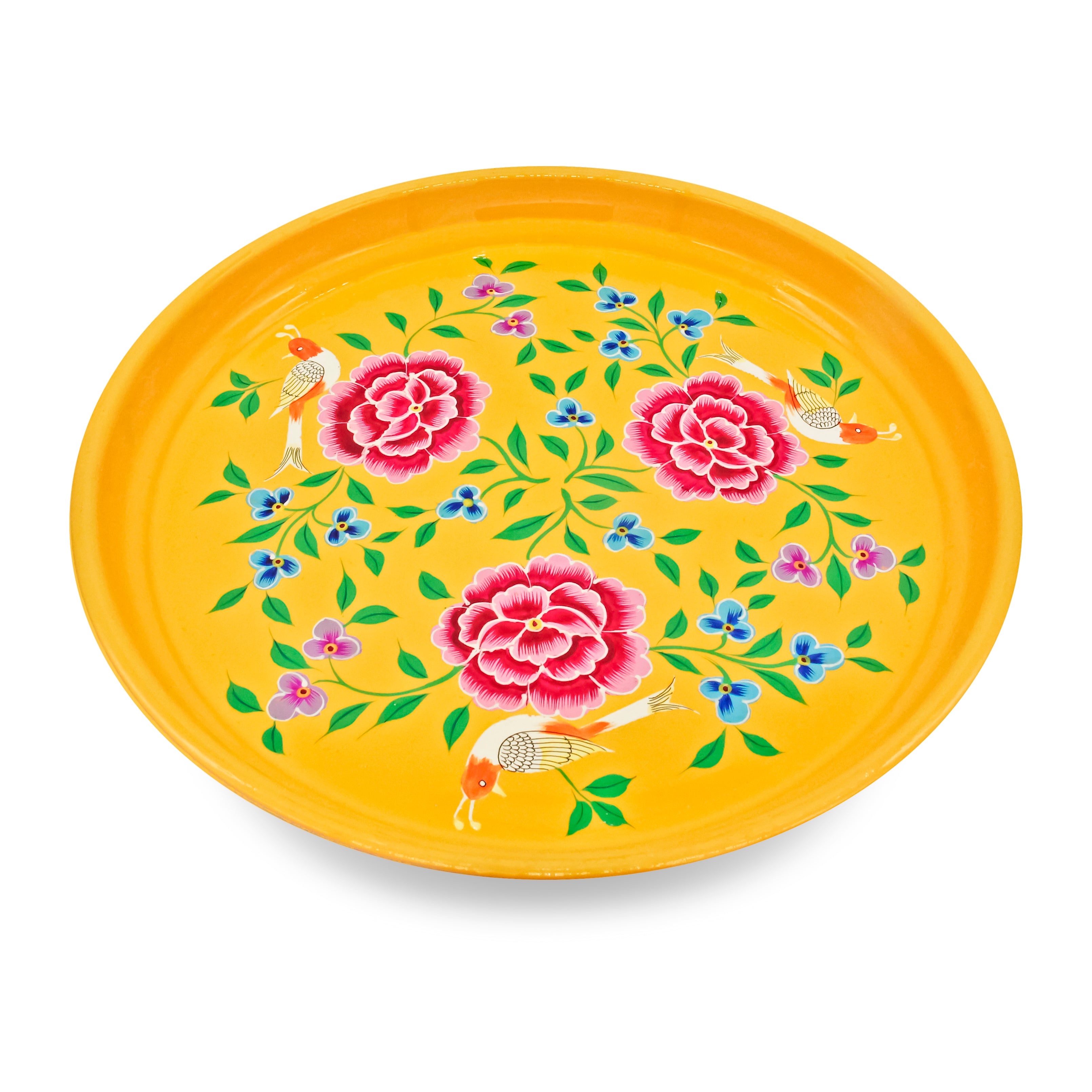 Yellow Bird Round Tray