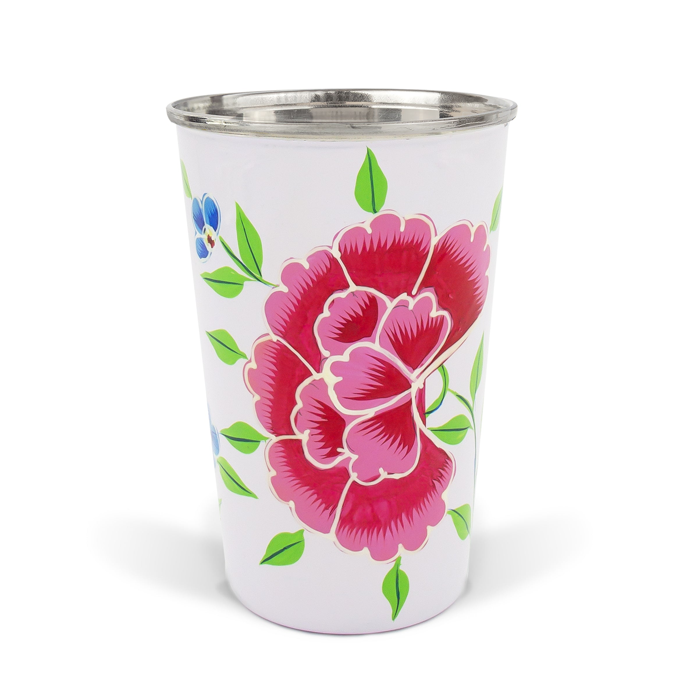 Small White Floral Tumbler