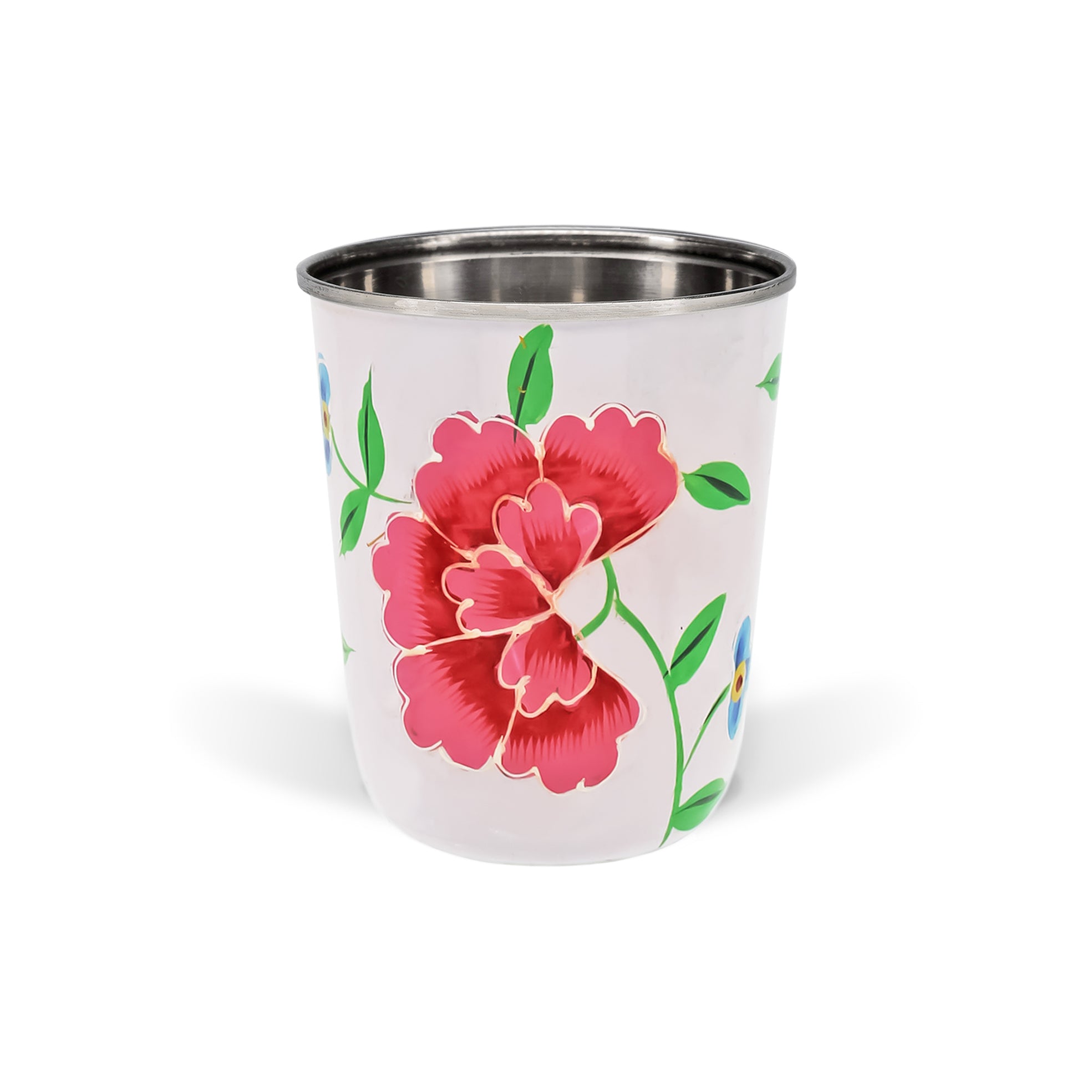 Small White Floral Tumbler